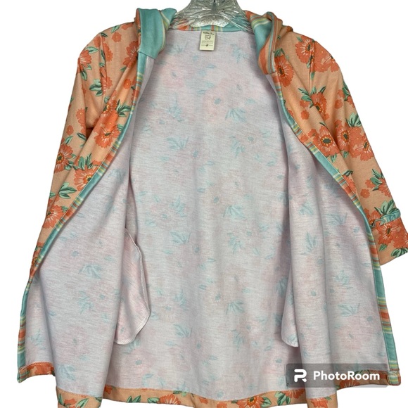 Matilda Jane Robe Girls Small (4-6) Pockets | Hood | Peach & Mint Green EUC - Picture 5 of 12